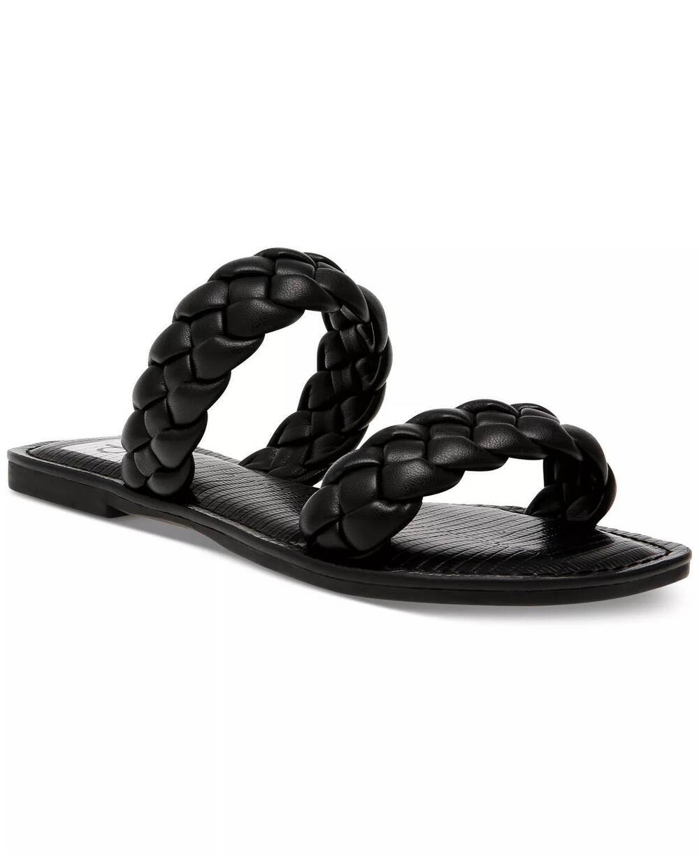 NEW DOLCE VITA women's jocee braided slide flat sandals in black
